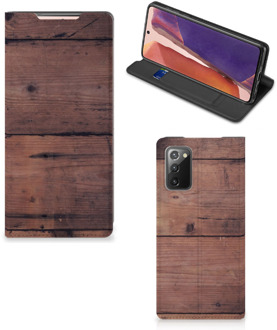 B2Ctelecom Hoesje Samsung Galaxy Note20 Leuk Case Old Wood