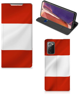 B2Ctelecom Hoesje Samsung Galaxy Note20 Telefoonhoesje met Naam Oostenrijkse Vlag