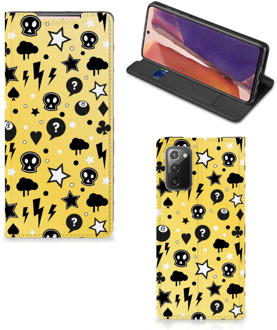 B2Ctelecom Hoesje Samsung Galaxy Note20 Wallet Case met Pasjeshouder Punk Yellow