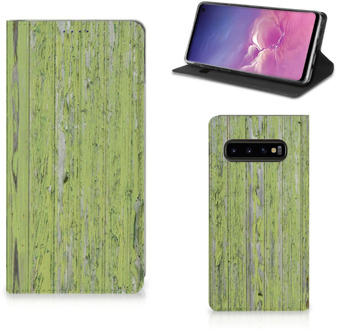 B2Ctelecom Hoesje Samsung Galaxy S10 Design Green Wood