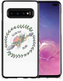 B2Ctelecom Hoesje Samsung Galaxy S10+ Siliconen Back Cover met Zwarte rand Boho Dreams