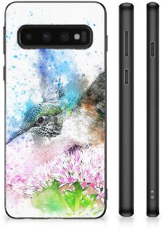 B2Ctelecom Hoesje Samsung Galaxy S10 TPU Bumper met Zwarte rand Vogel