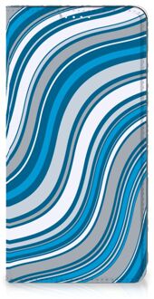 B2Ctelecom Hoesje Samsung Galaxy S20 FE Book Case Golven Blauw