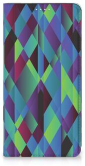 B2Ctelecom Hoesje Samsung Galaxy S20 FE Bookcase Abstract Groen Blauw