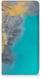 B2Ctelecom Hoesje Samsung Galaxy S20 FE Flip Case Marble Blue Gold