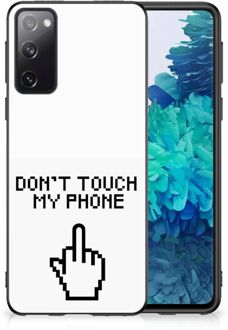 B2Ctelecom Hoesje Samsung Galaxy S20 Leuk TPU Back Case met Zwarte rand Finger Don't Touch My Phone