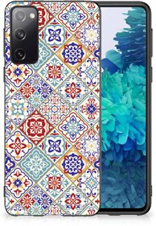 B2Ctelecom Hoesje Samsung Galaxy S20 Leuk TPU Back Cover met Zwarte rand Tegels Kleur