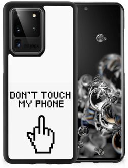 B2Ctelecom Hoesje Samsung Galaxy S20 Ultra Leuk TPU Back Case met Zwarte rand Finger Don't Touch My Phone