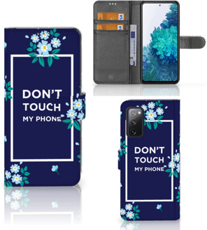 B2Ctelecom Hoesje Samsung Galaxy S20FE Telefoontasje Flowers Blue DTMP