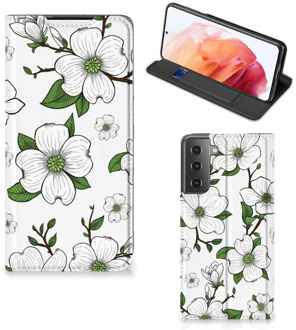 B2Ctelecom Hoesje Samsung Galaxy S21 Book Case Dogwood Flowers