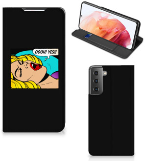 B2Ctelecom Hoesje Samsung Galaxy S21 Bookcase Popart Oh Yes