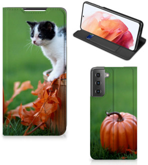 B2Ctelecom Hoesje Samsung Galaxy S21 Flip Case Kitten