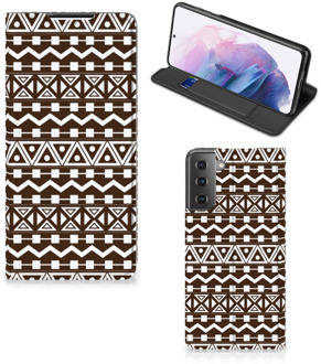 B2Ctelecom Hoesje Samsung Galaxy S21 Plus Bookcase Aztec Brown