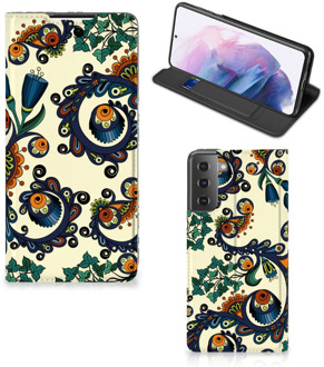 B2Ctelecom Hoesje Samsung Galaxy S21 Plus Bookcase Barok Flower