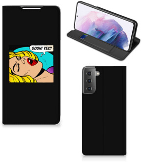 B2Ctelecom Hoesje Samsung Galaxy S21 Plus Bookcase Popart Oh Yes