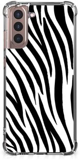 B2Ctelecom Hoesje Samsung Galaxy S21 Plus GSM Hoesje met doorzichtige rand Zebra