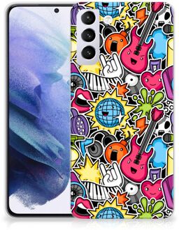 B2Ctelecom Hoesje Samsung Galaxy S21 Plus Telefoon Hoesje Punk Rock