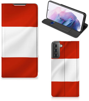 B2Ctelecom Hoesje Samsung Galaxy S21 Plus Telefoonhoesje met Naam Oostenrijkse Vlag