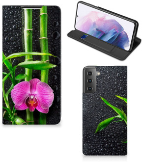 B2Ctelecom Hoesje Samsung Galaxy S21 Plus Wallet Bookcase Orchidee