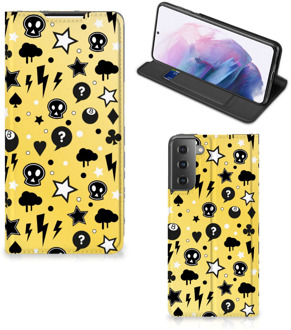 B2Ctelecom Hoesje Samsung Galaxy S21 Plus Wallet Case met Pasjeshouder Punk Yellow