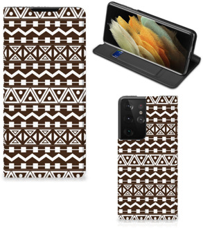 B2Ctelecom Hoesje Samsung Galaxy S21 Ultra Bookcase Aztec Brown