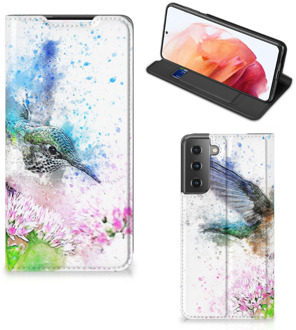 B2Ctelecom Hoesje Samsung Galaxy S21 Wallet Book Case Vogel