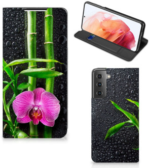 B2Ctelecom Hoesje Samsung Galaxy S21 Wallet Bookcase Orchidee