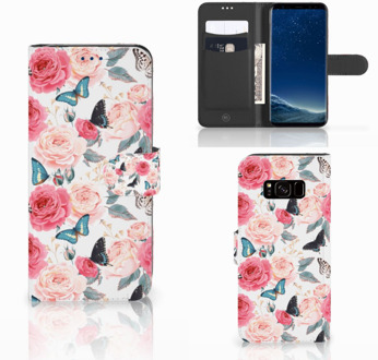 B2Ctelecom Hoesje Samsung Galaxy S8 Butterfly Roses