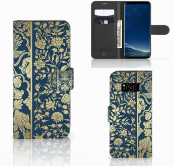 B2Ctelecom Hoesje Samsung Galaxy S8 Golden Flowers