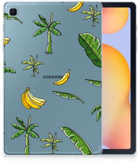 B2Ctelecom Hoesje Samsung Galaxy Tab S6 Lite Backcover met naam Banana Tree met transparant zijkanten