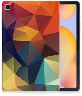 B2Ctelecom Hoesje Samsung Galaxy Tab S6 Lite Print Case Polygon Color met transparant zijkanten