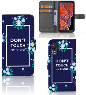 B2Ctelecom Hoesje Samsung Galaxy Xcover 5 Telefoontasje Flowers Blue DTMP