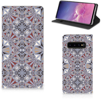 B2Ctelecom Hoesje Samsung S10 Design Flower Tiles