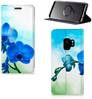 B2Ctelecom Hoesje Samsung S9 Design Orchidee Blauw