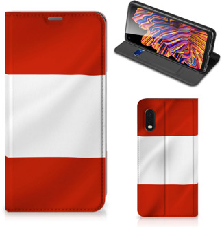 B2Ctelecom Hoesje Samsung Xcover Pro Telefoonhoesje met Naam Oostenrijkse Vlag