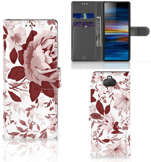 B2Ctelecom Hoesje Sony Xperia 10 Watercolor Flowers