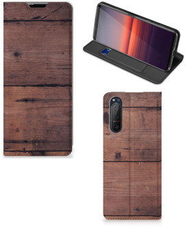 B2Ctelecom Hoesje Sony Xperia 5 II Leuk Case Old Wood