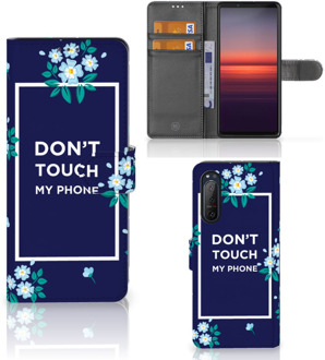 B2Ctelecom Hoesje Sony Xperia 5II Telefoontasje Flowers Blue DTMP