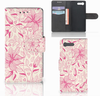 B2Ctelecom Hoesje Sony Xperia X Compact Pink Flowers