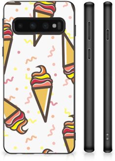 B2Ctelecom Hoesje Super als Cadeau voor Kleinzoon Samsung Galaxy S10 Silicone Back Case met Zwarte rand Icecream