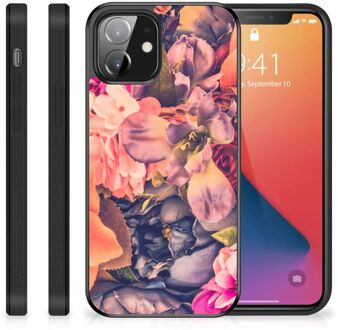 B2Ctelecom Hoesje Super als Moederdag Cadeau iPhone 12 Mini Telefoontas met Zwarte rand Bosje Bloemen