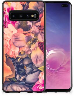 B2Ctelecom Hoesje Super als Moederdag Cadeau Samsung Galaxy S10+ Telefoontas met Zwarte rand Bosje Bloemen