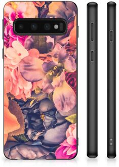 B2Ctelecom Hoesje Super als Moederdag Cadeau Samsung Galaxy S10 Telefoontas met Zwarte rand Bosje Bloemen