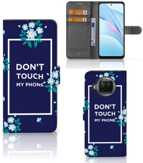 B2Ctelecom Hoesje Xiaomi Mi 10T Lite Telefoontasje Flowers Blue DTMP