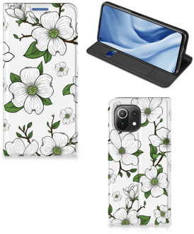 B2Ctelecom Hoesje Xiaomi Mi 11 Lite Book Case Dogwood Flowers