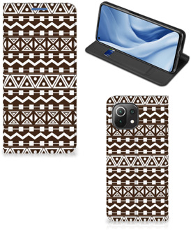 B2Ctelecom Hoesje Xiaomi Mi 11 Lite Bookcase Aztec Brown