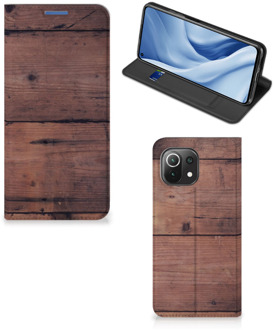 B2Ctelecom Hoesje Xiaomi Mi 11 Lite Leuk Case Old Wood