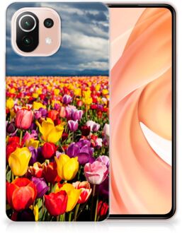 B2Ctelecom Hoesje Xiaomi Mi 11 Lite Telefoon Hoesje Tulpen