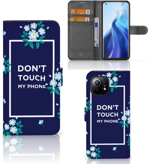 B2Ctelecom Hoesje Xiaomi Mi 11 Telefoontasje Flowers Blue DTMP