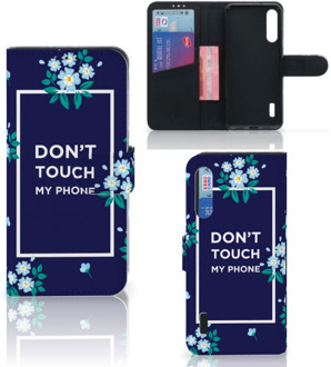 B2Ctelecom Hoesje Xiaomi Mi A3 Telefoontasje Flowers Blue DTMP